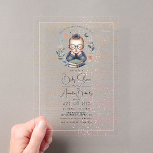 Invitations En Acrylique Baby Shower Personnalisé Notre Prochain Chapitre
