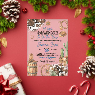 Invitations En Acrylique Baby Shower Petit Cowboy Frosté