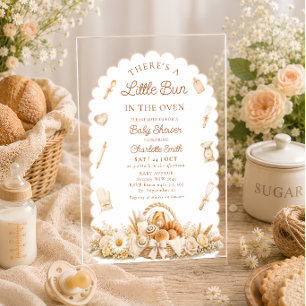 Invitations En Acrylique Baby-Shower Petit Pain au Four