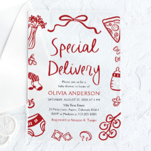 Invitations En Acrylique Baby shower Whimsical de livraison Spéciale Italie
