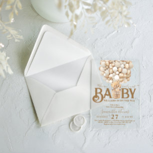 Invitations En Acrylique Ballons d'ours Baby shower d'attente précoce
