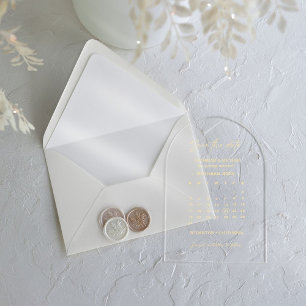 Invitations En Acrylique Bande Mariage du calendrier Enregistrer la date