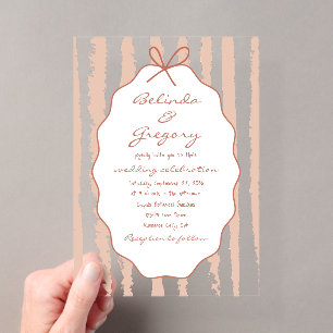 Invitations En Acrylique Bandes fantaisistes manuscrites Peinture de mariag