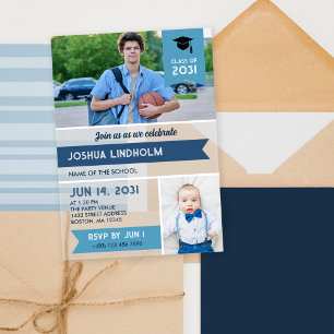 Invitations En Acrylique Bannières Queue d'hirondelle Bleue Photos Fête de