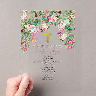 Invitations En Acrylique Baptême Orthodoxe Grec Fille