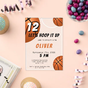 Invitations En Acrylique Basket-ball Amusement Sports Enfants Anniversaire
