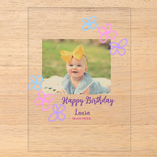 Invitations En Acrylique Bébé enfants 1er anniversaire ajouter le nom date 