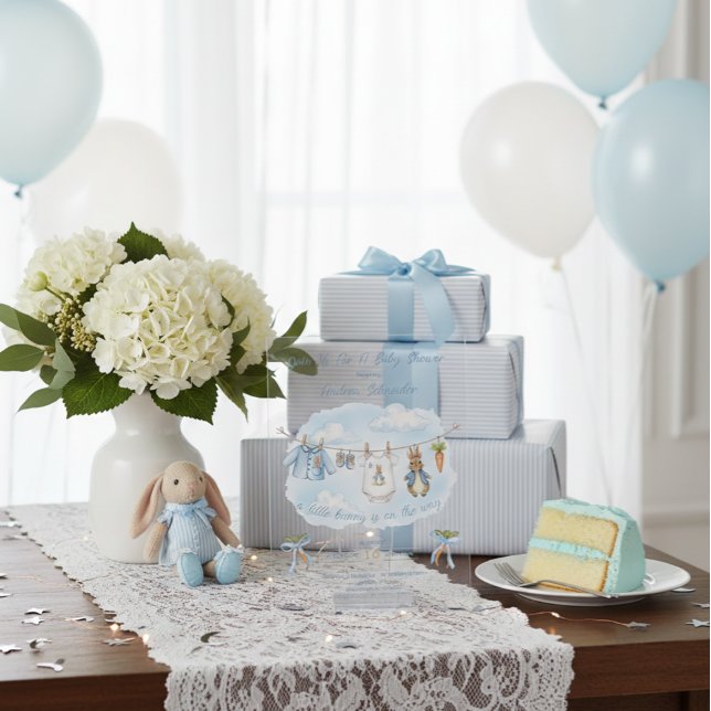 Invitations En Acrylique Bébé Lapin Pierre Tenue Mignonne Shower de Fille à (Créateur téléchargé)