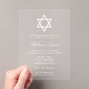 Invitations En Acrylique Belle Bar Mitzvah