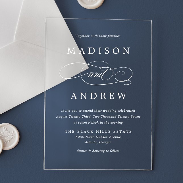 Invitations En Acrylique Beloved Calligraphy Wedding (Créateur téléchargé)