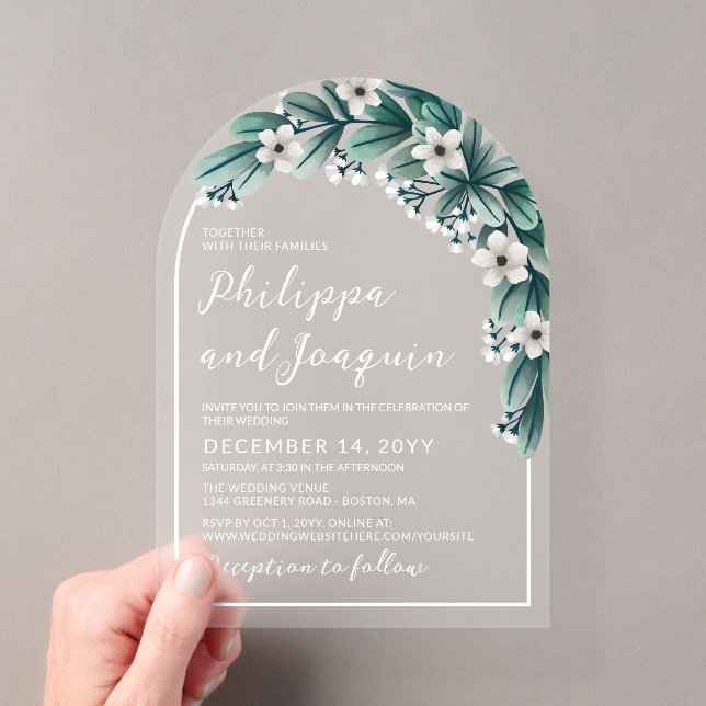 Invitations En Acrylique Blanc et Turquoise Mariage de la respiration pour  (In situ (ordinateur de poche))