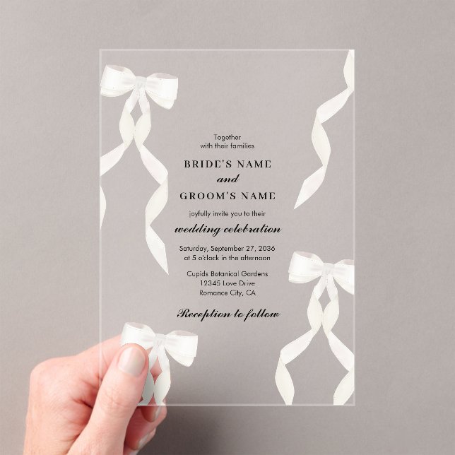 Invitations En Acrylique  blanc formel Mariage formel (In situ (ordinateur de poche))