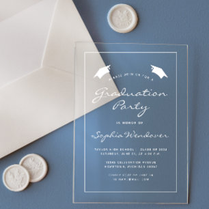 Invitations En Acrylique Blancs 2025 Casquette
