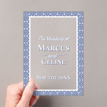 Bleu & Blanc Côtier Méditerranéen Mariage Invite