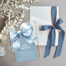 Blue Bow Baby Boy Elegant Baby Shower