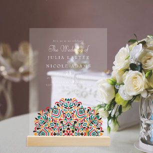 Invitations En Acrylique Boho Ethnique Accent Botanique Mandala