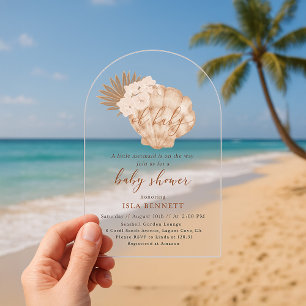 Invitations En Acrylique Boho Little Mermaid Est Sur Le Chemin Du Baby show