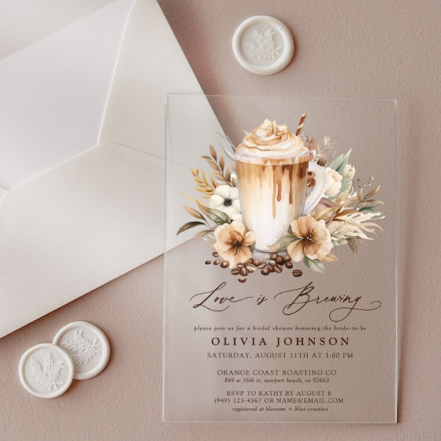 Invitations En Acrylique Boho Love brasse la Fête des mariées (Créateur téléchargé)