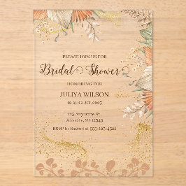 Invitations En Acrylique Boho pampas herbe douche nuptiale