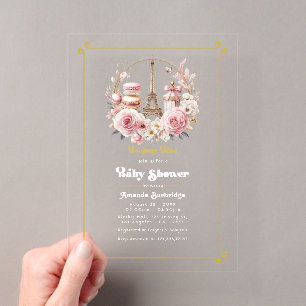 Invitations En Acrylique Bonjour Bébé Fête Prénatale Bébé Chic Parisien