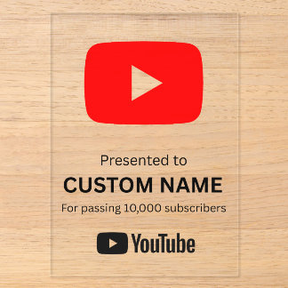 Invitations En Acrylique Bouton de lecture youtube personnalisé transparent