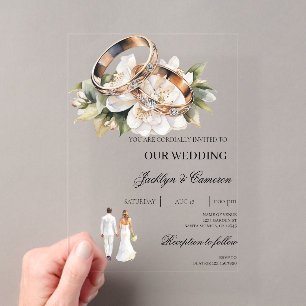 Invitations En Acrylique Bride et groom