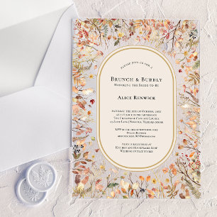 Invitations En Acrylique Brunch de mariage beige automnal rustique vintage