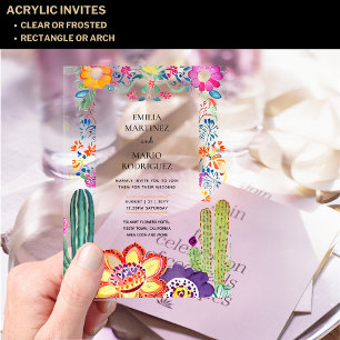 Invitations En Acrylique BUDGET Acrylique Clair Fiesta Folkart Mariage