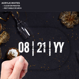 Invitations En Acrylique BUDGET Acrylique mariage Enregistrer la date Minim