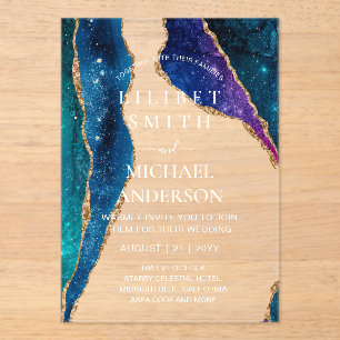 Invitations En Acrylique BUDGET Acrylique Mariage STARRY NUIT CELESTIAL SKI