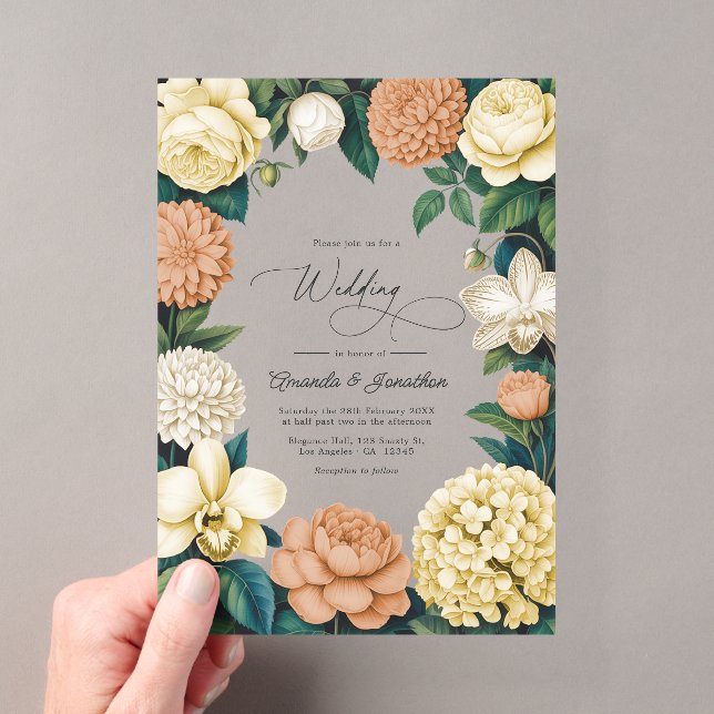 Invitations En Acrylique Buttercream, Vanilla Silk & Soft Apricot Wedding (In situ (ordinateur de poche))