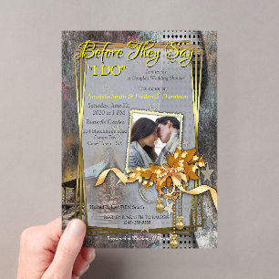 Invitations En Acrylique Cabane en pierre rustique familiale