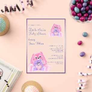 Invitations En Acrylique Cadeau Douillet Baby Shower Petite Soeur