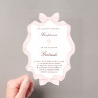cadre de baptême à ruban rose