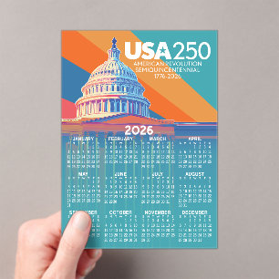 Invitations En Acrylique Calendrier 2026 avec le dôme du Capitole des États