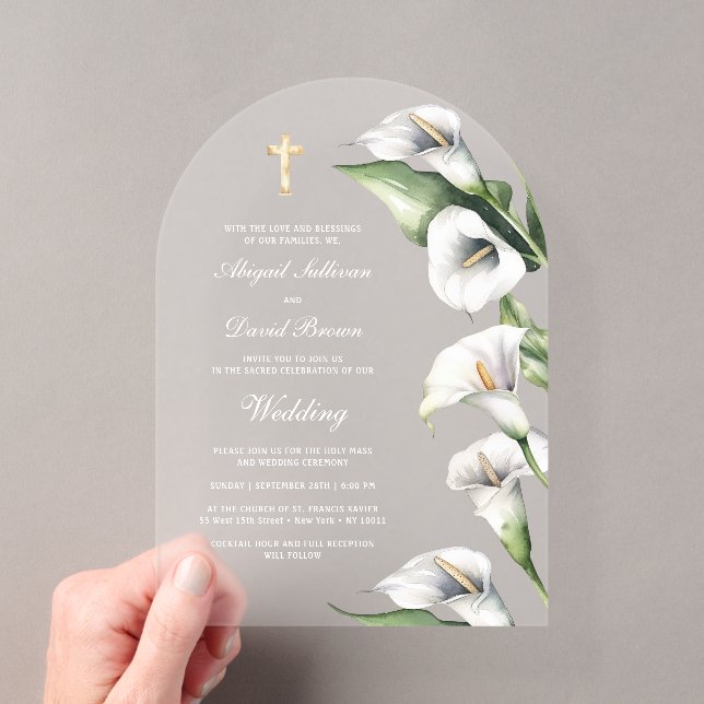 Invitations En Acrylique Calla Lilies Arch Wedding (In situ (ordinateur de poche))
