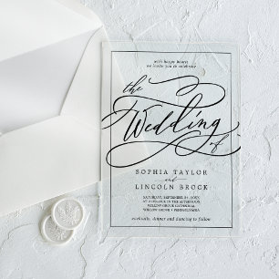 Invitations En Acrylique Calligraphie Romantique Moderne Simple Élégant Mar