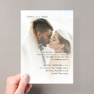 Invitations En Acrylique Camille Photo Mariage moderne