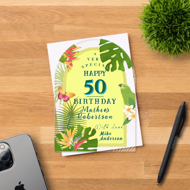 Invitations En Acrylique Carte d'anniversaire du paradis tropical (Insitu (Carte d'invitation))
