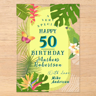 Invitations En Acrylique Carte d'anniversaire du paradis tropical