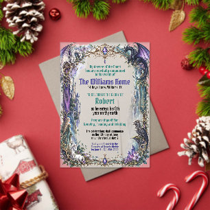 Invitations En Acrylique Carte d'anniversaire Fantastique Royale Elfique