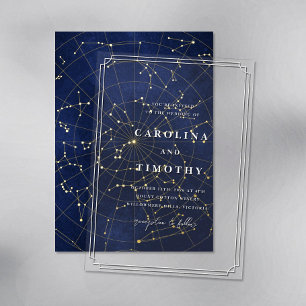 Invitations En Acrylique Carte de devant d'invitation en feuille céleste de