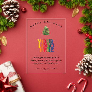 Invitations En Acrylique Carte de Noël du logo Entreprise Vacances