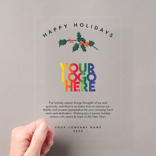 Invitations En Acrylique Carte de Noël du logo Entreprise Vacances (In situ (ordinateur de poche))