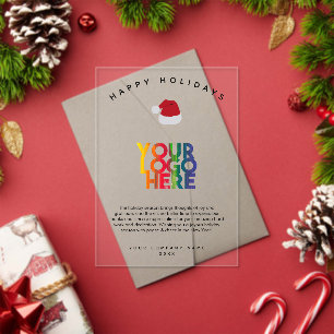 Invitations En Acrylique Carte de Noël du logo Entreprise Vacances