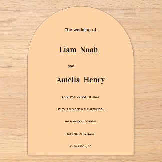 Invitations En Acrylique carte d'invitation de mariage