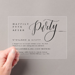 Invitations En Acrylique Carte d'invitation de mariage de fugue en acryliqu