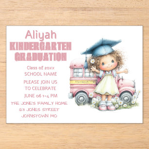 Invitations En Acrylique Carton d'invitation au diplôme d'enfants joueurs