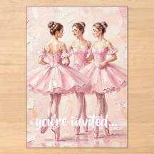 carton d'invitation d'anniversaire de ballerine ro