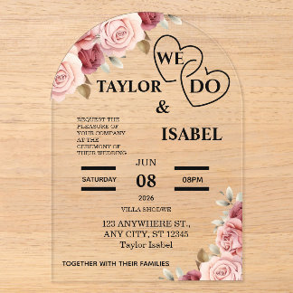 Invitations En Acrylique Carton d'invitation de mariage en acrylique person